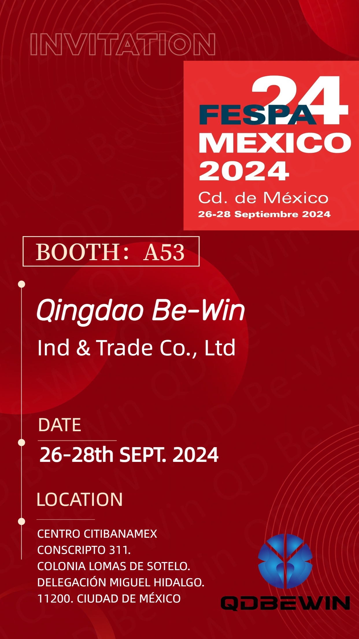 Qingdao Be-Win Ind & Trade Co., Ltd präsentiert Acrylplatten, PVC-Schaumplatten und Aluminium-Verbundplatten auf der FESPA 2024 in Mexiko